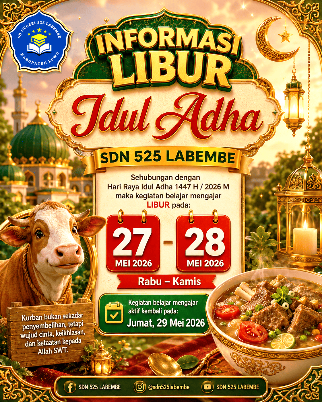 INFORMASI LIBUR IDUL ADHA 1447 H / 2026 M
